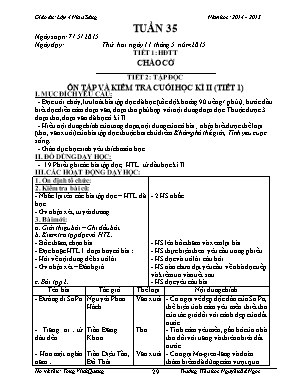 Giáo án điện tử Lớp 4 - Tuần 35 - Năm học 2014-2015 - Tòng Vinh Quang